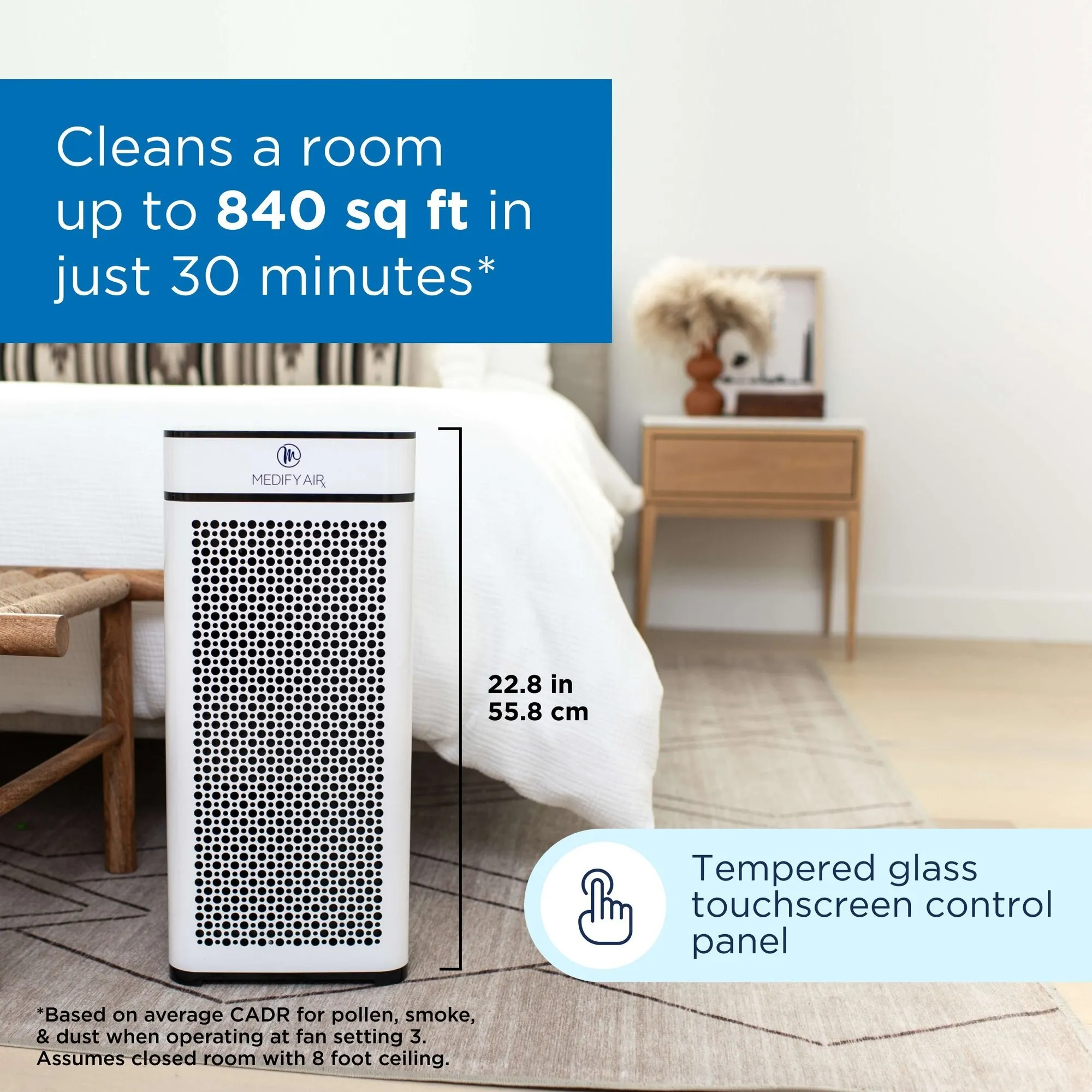 MA40 with UV H14 with H13 True HEPA Filter 840 sq ft Coverage White