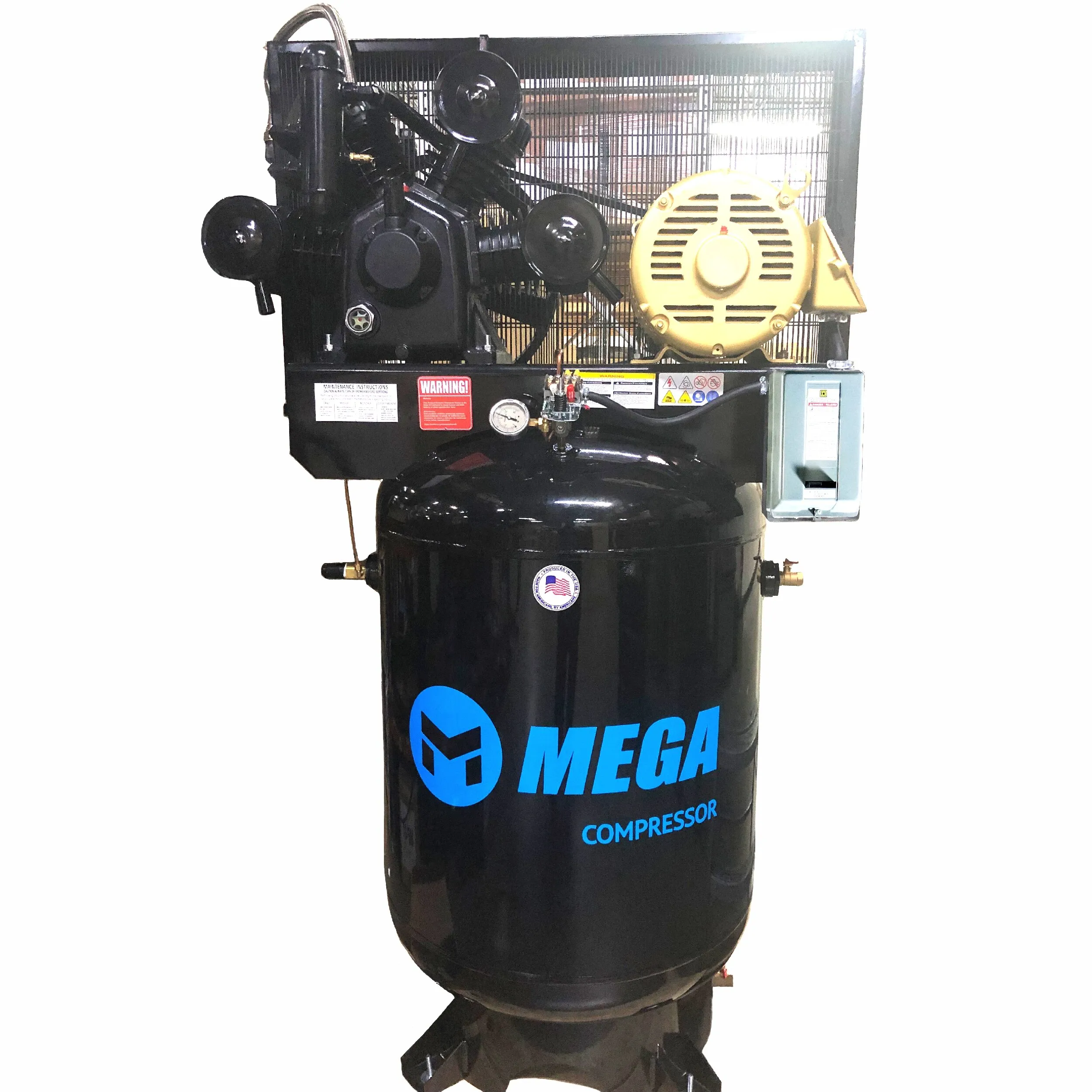 Mega Power Compressor, 120 gal, Vertical, 3PH 208-230V 48 CFM 175 PSI