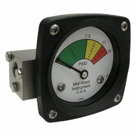 3-Color Differential Pressure Indicator, 0 To 15 PSId, 522, Nema 4X, Female, Npt