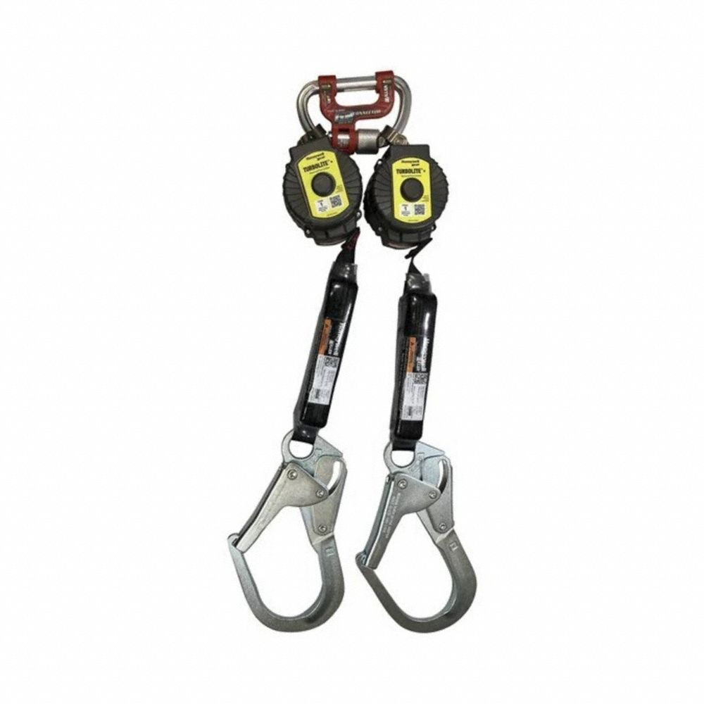 Personal Fall Limiter, 2 13/16 Inch Aluminium Rebar Hook Anchor, 2 legs, 11 ft Line