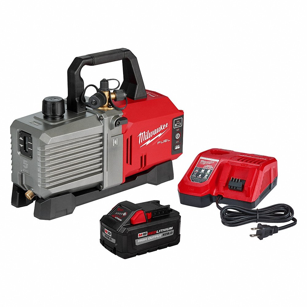 Vacuum Pump Kit, 5 cfm, 25 micron Ultimate Vacuum, 18V DC, A2L Compatible, Male, Flare