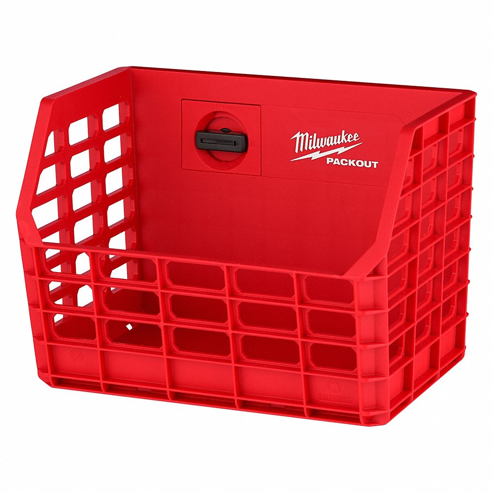 Wall Basket, Plastic, Red, 7 Inch length