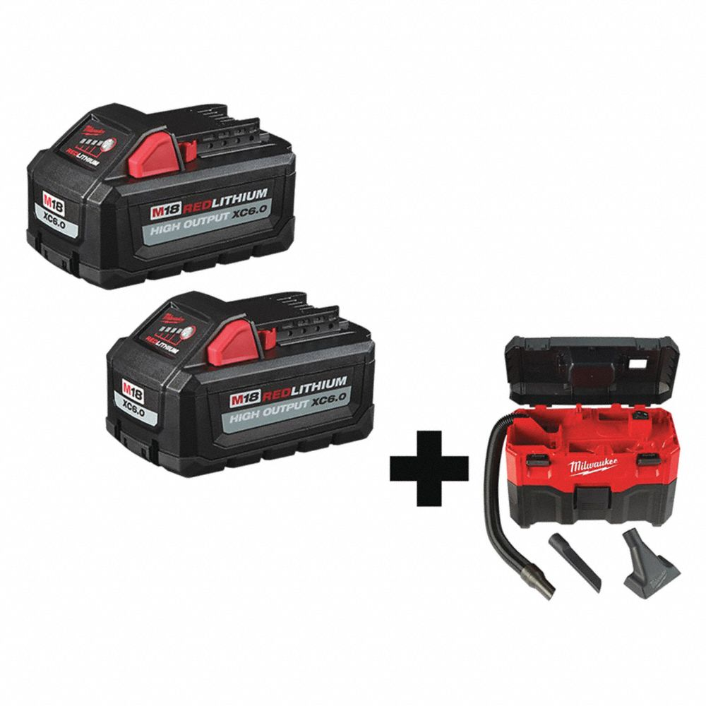 Portable Shop Vacuum, 2 gal Tank Size, Reinforced Nylon, 1 1/4 In Vacuum Hose Dia, Wet/Dry