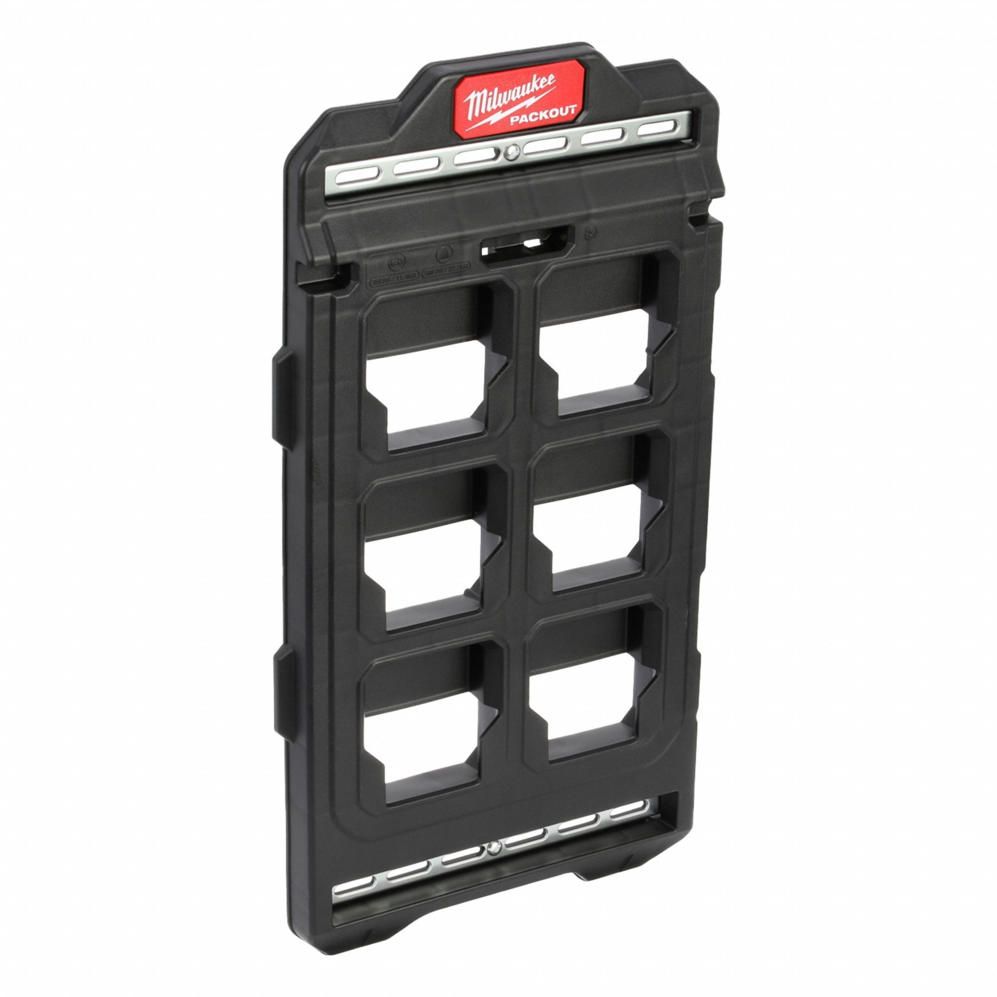 Compact Wall Plate, 10 1/4 Inch W x 1 Inch L, Polypropylene, Black