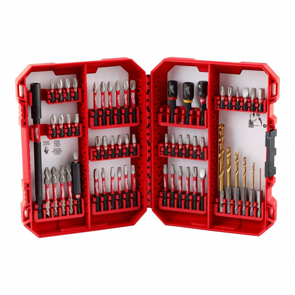 Driver Bit Set, Impact Rated, Driver Bit Set, 30 to 60 Piece, 60 No. of Piece, Hex