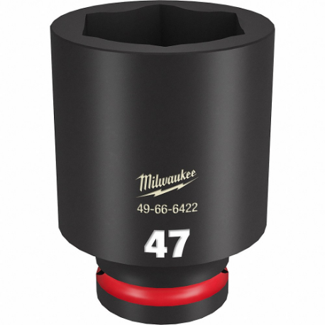 MILWAUKEE 49-66-6422 Deep Impact Socket, 3/4 Inch Drive Size, 47 mm Socket Size, 6-Point, Deep, Black Phosphate | CT3LNB 61DM94