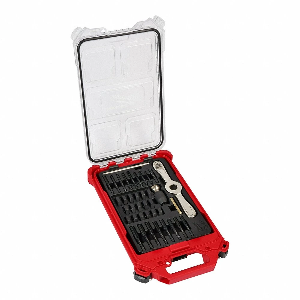 Tap and Die Set, 38 Piece, 4-40 NC Min Tap Thread Size, Plug, Hex