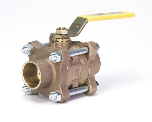 MILWAUKEE VALVE 17825 Ball Valve, RPTFE Seat, Solder End, 3 Piece, Bronze | CE2UVJ