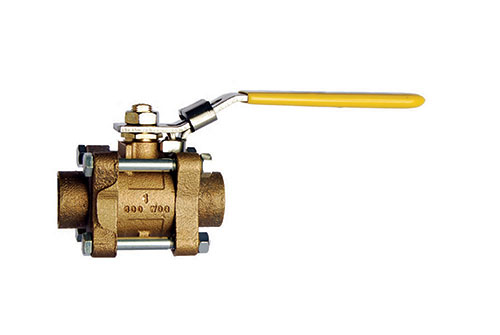 MILWAUKEE VALVE 17842 Ball Valve, With Locking Handle, Solder End, 3 Piece, Bronze | CE2UWA