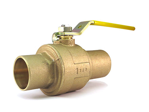 MILWAUKEE VALVE BA-450S A 100 Ball Valve, With Solder Ends, 2 Piece, Bronze, 1 Inch Valve Size | CE2RKK