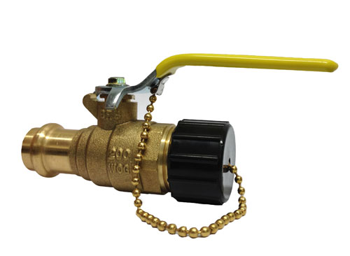 MILWAUKEE VALVE BA-480BH- 34 Ball Valve, Press And Hose End, PTFE Seat, 2 Piece, Brass, 3/4 Inch Valve Size | CE2RMP