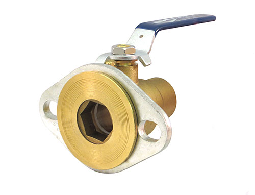 MILWAUKEE VALVE BA-550 - 34 Ball Valve, Flanged And Solder End, 2 Piece, Brass, 3/4 Inch Valve Size | CE2RRQ
