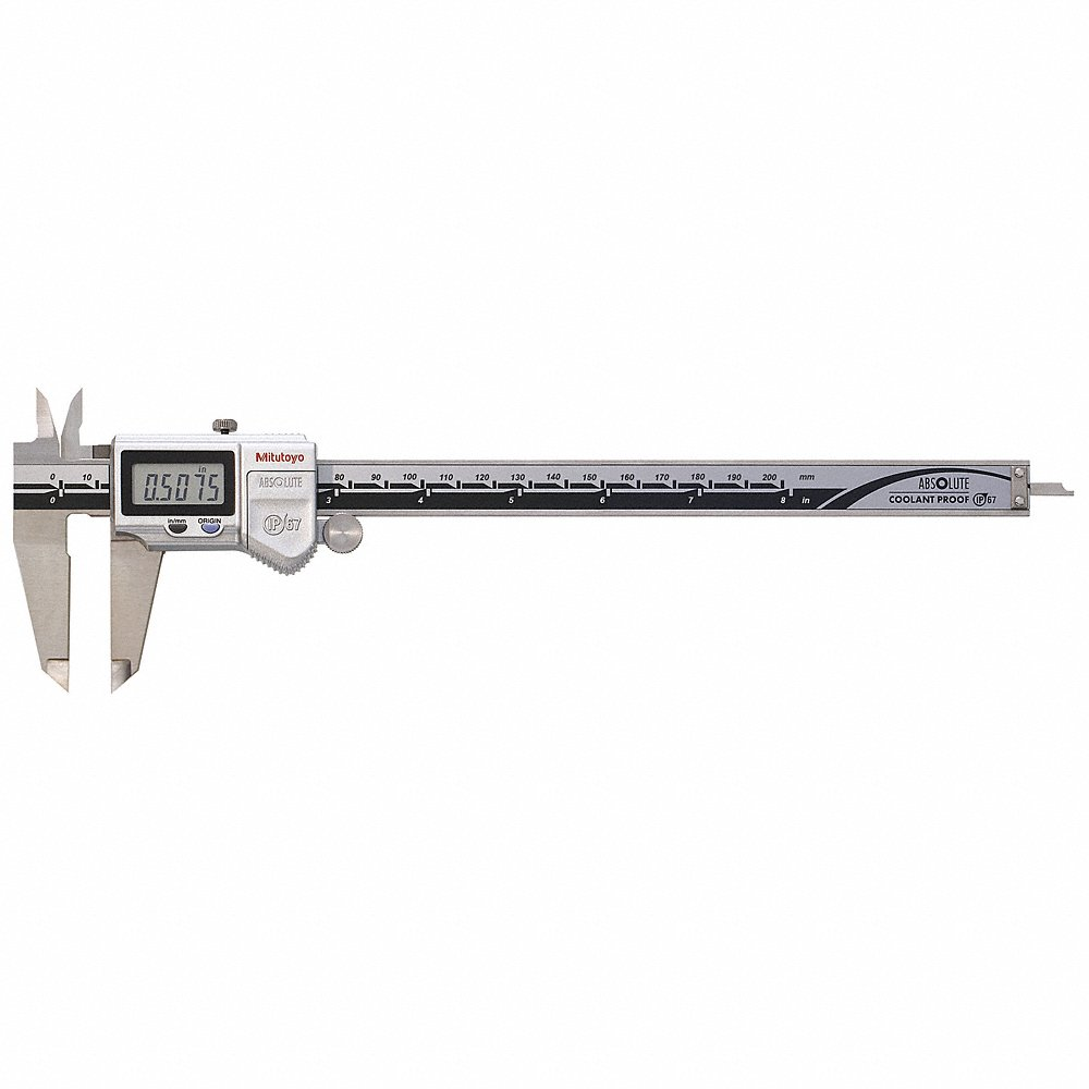 Digital Caliper, 4-Way, 0 Inch to 8 Inch / 0 to 200 mm, IP67, Included, Cabled