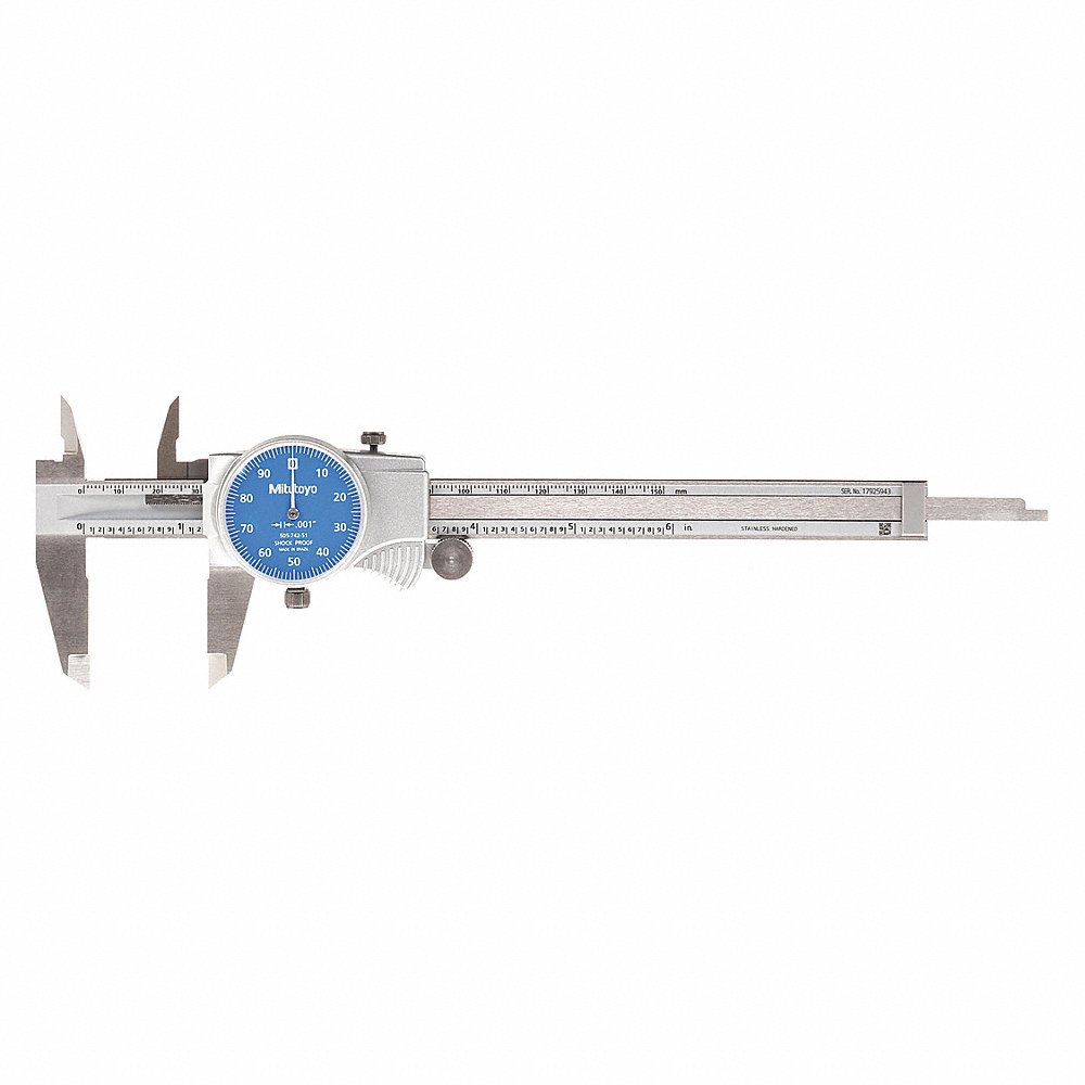 Dial Caliper, 0 Inch Min, 6 Inch Max