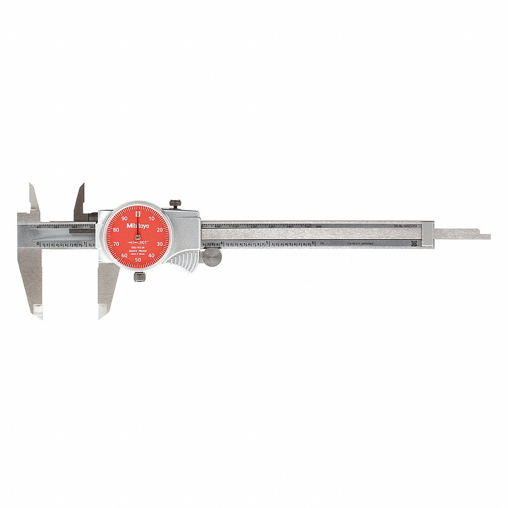 Dial Caliper, 0 Inch Min, 6 Inch Max