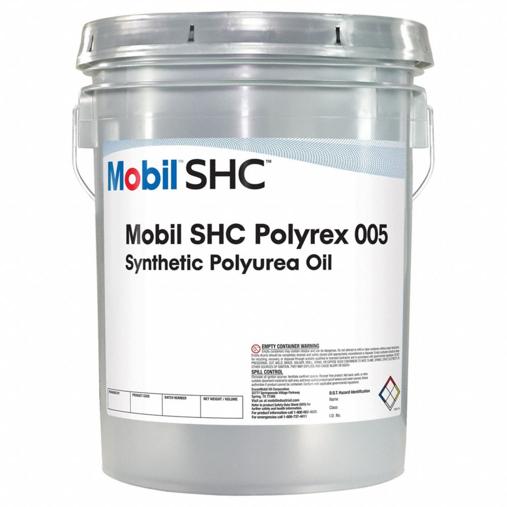 High-Temperature Bearing Grease, SHC Polyrex 005, 35.2 lb, Pail, H1, NLGI Grade 00