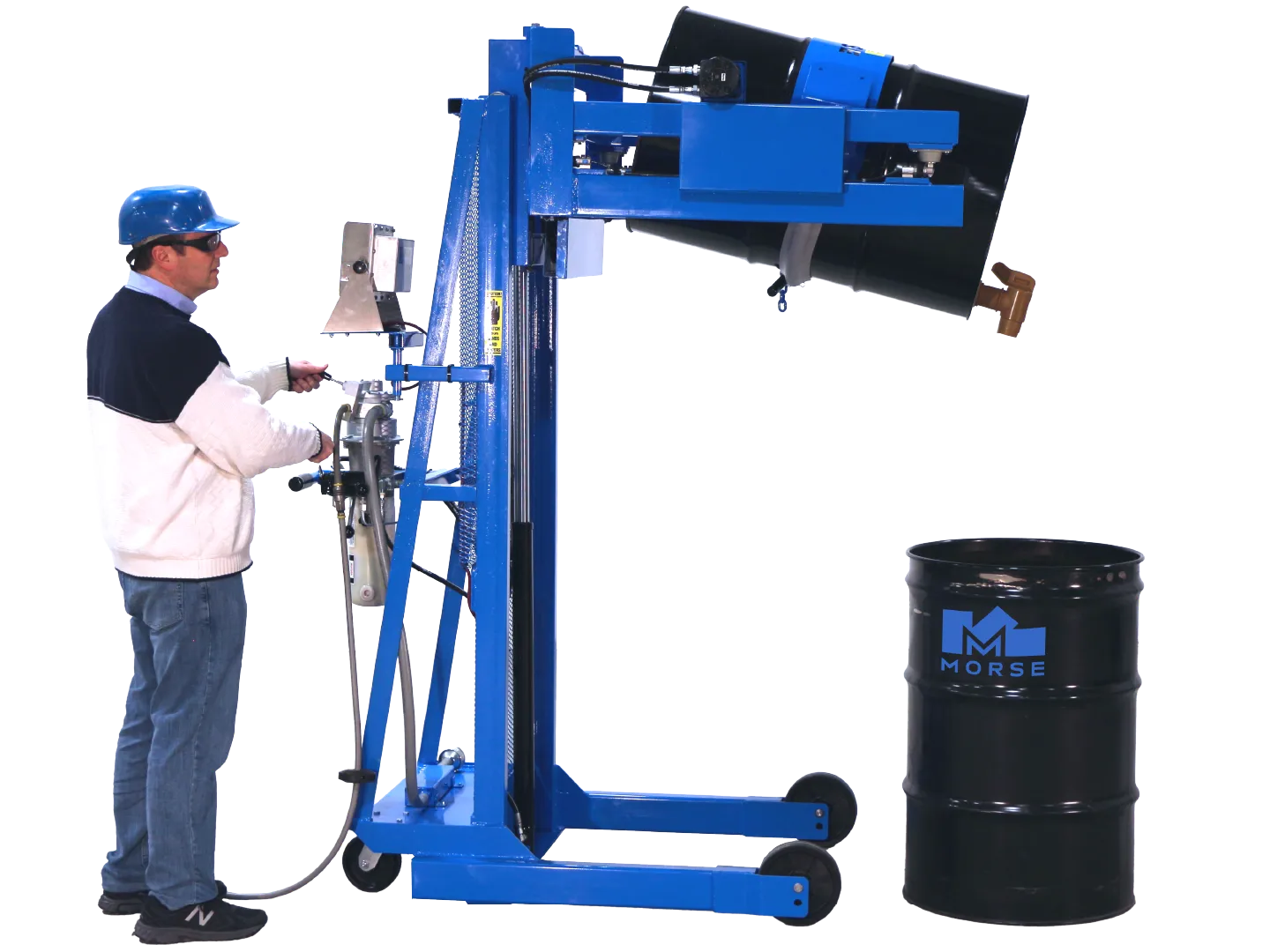 MORSE DRUM 515M-T Vertical-Lift Drum Pourer, 1.52m, Spark Resist, w/Scale,Manual Lift/Tilt | AF6ENT