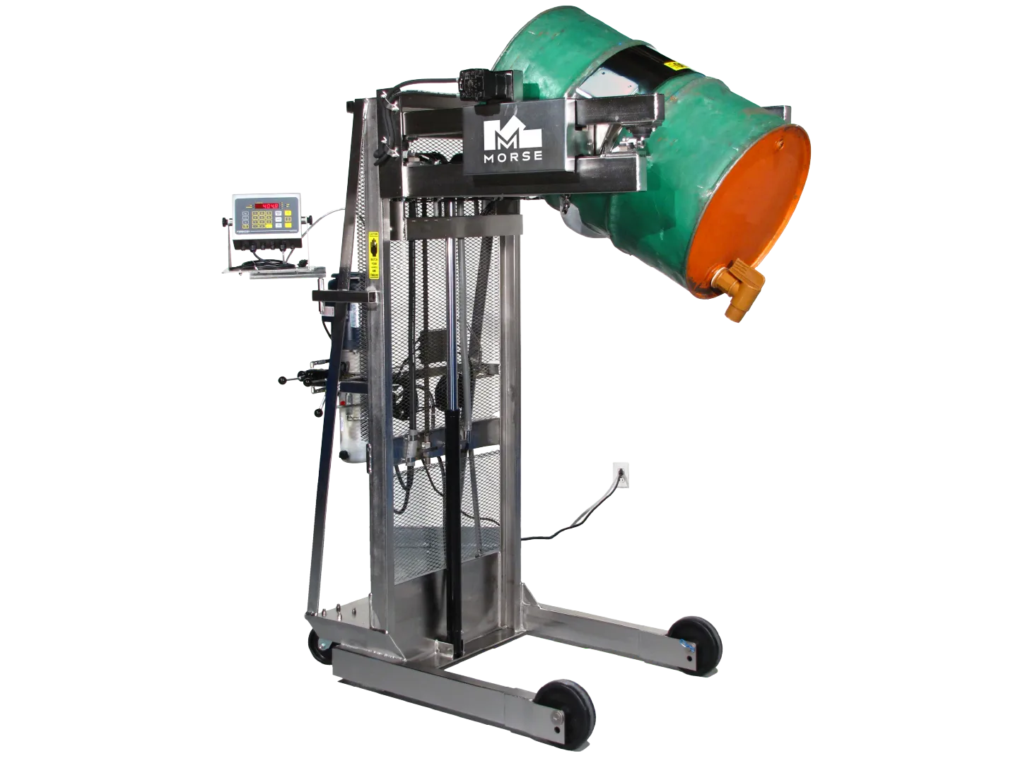 MORSE DRUM 515SS-T-114 Vertical-Lift Drum Pourer w/Scale, 1.52m Air Power Lift Power Tilt | AF6ERG