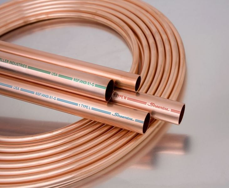 Tube, 1-1/2 x 20 Ft. Size, Copper, Type K Hard