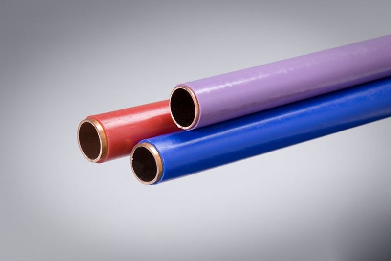 Tube, 1-1/2 x 20 Ft. Size, Copper, Plastic Coated