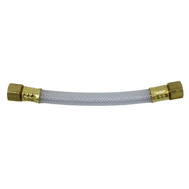 Purge Outlet Hose, 7-1/2 x 1/2 Inch Size, Clear Braided PVC