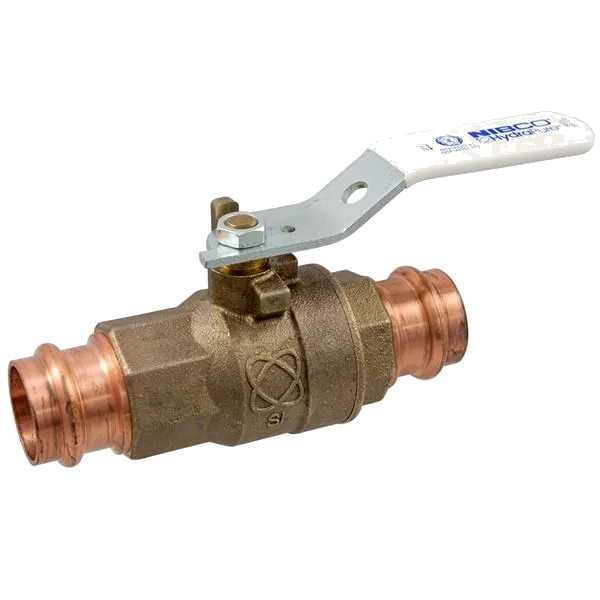 NIBCO NF84LX8 Ball Valve, 2 Piece, 3/4 Inch Valve Size, Female Press End Style, DZR Silicon Bronze Body | BY9EYE