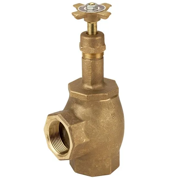Angle Valve, 1/2 Inch Size, Female Npt Thread, Bronze, Cross Handwheel