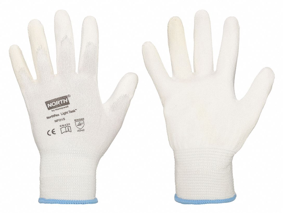 Light Task Plus Ii Polyurethane-Coated Gloves, 11, White