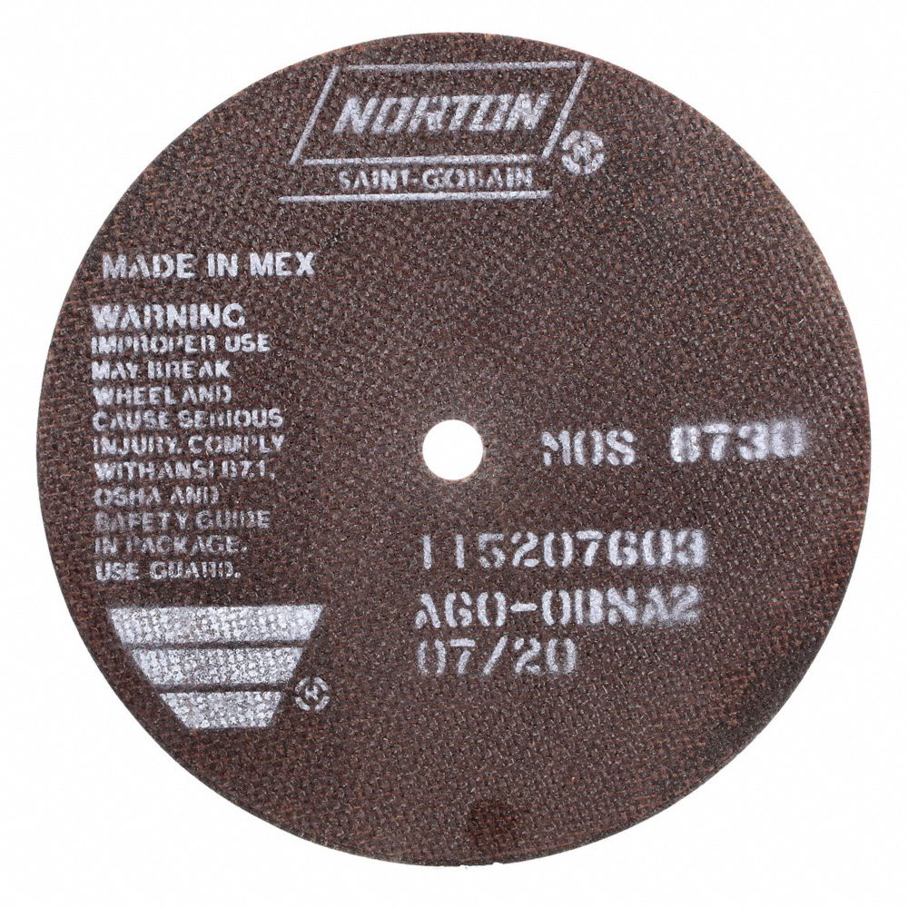 Abrasive Cut-Off Wheel, Type 1, 7 Inch x 0.06 Inch x 1/2 Inch, A60-OBNA2