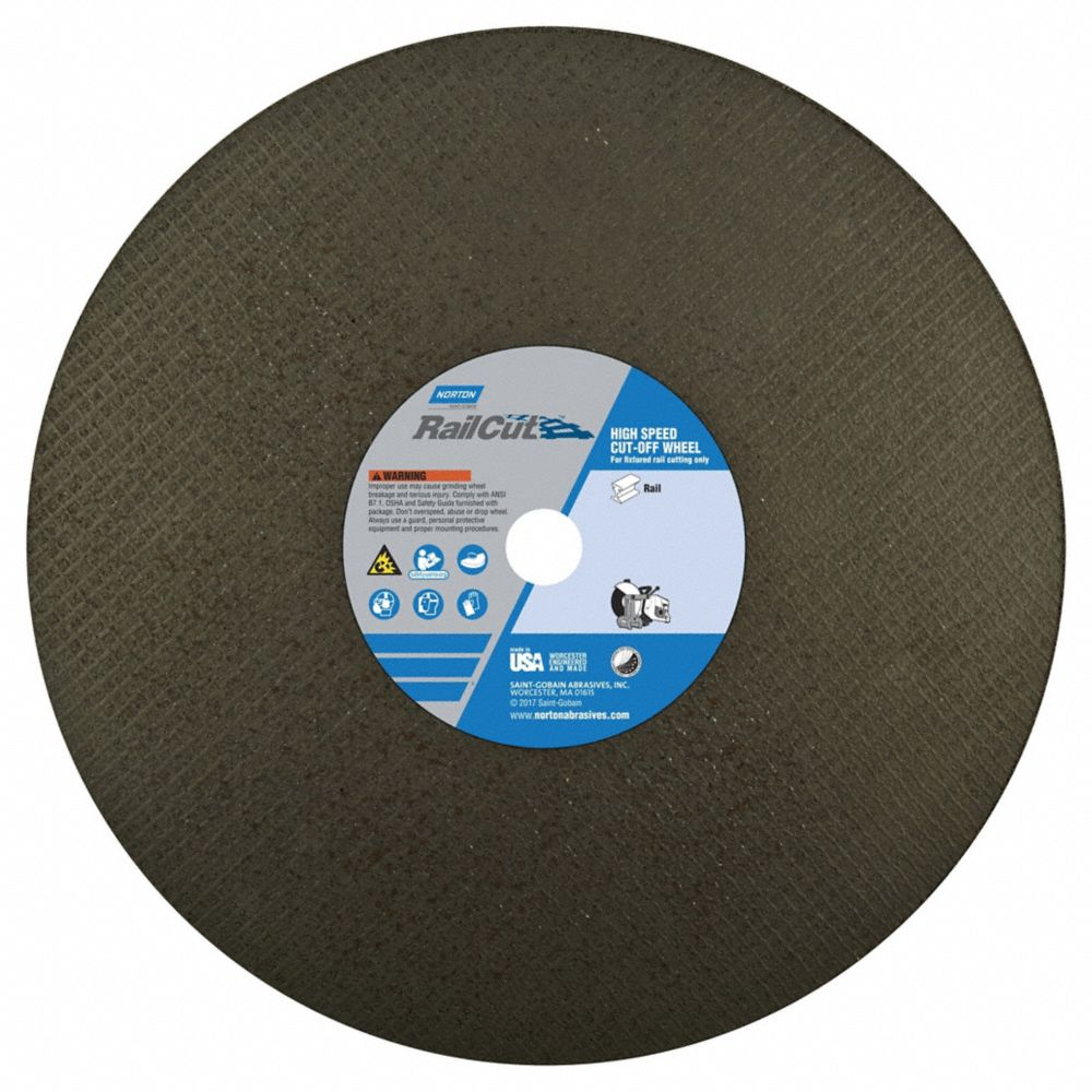 Abrasive Cut-Off Wheel, Type 1, 14 Inch x 1/8 Inch, 1 Inch Arbor, Zirconia Alumina
