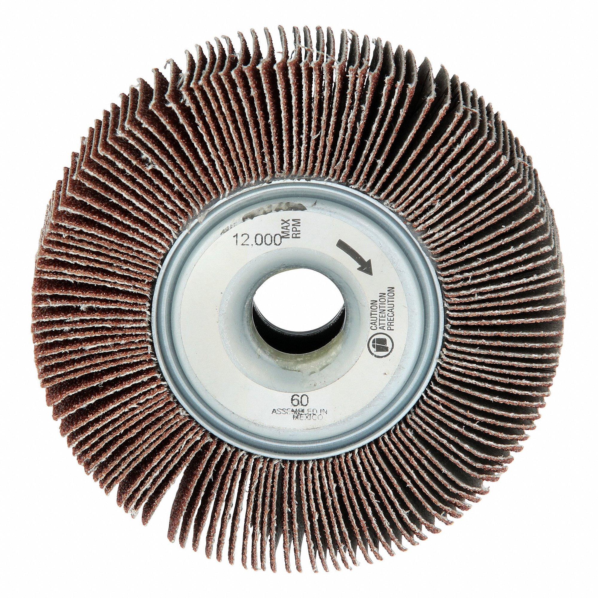 NORTON ABRASIVES 63642502668 Flap Wheel, 3 1/2 Inch Dia x 1 Inch W, 5/8 Inch Arbor, Aluminum Oxide, P60 Grit | CT4FCW 514P36