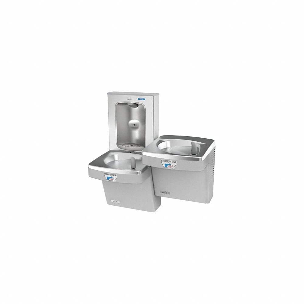 Drinking Fountain, Refrigerated, 51 1/8 Inch Ht, Stainless Steel, Filtered, Sensor
