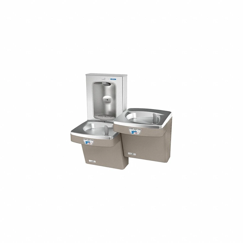Drinking Fountain, Refrigerated, 51 1/8 Inch Ht, Tan, Filtered, Sensor