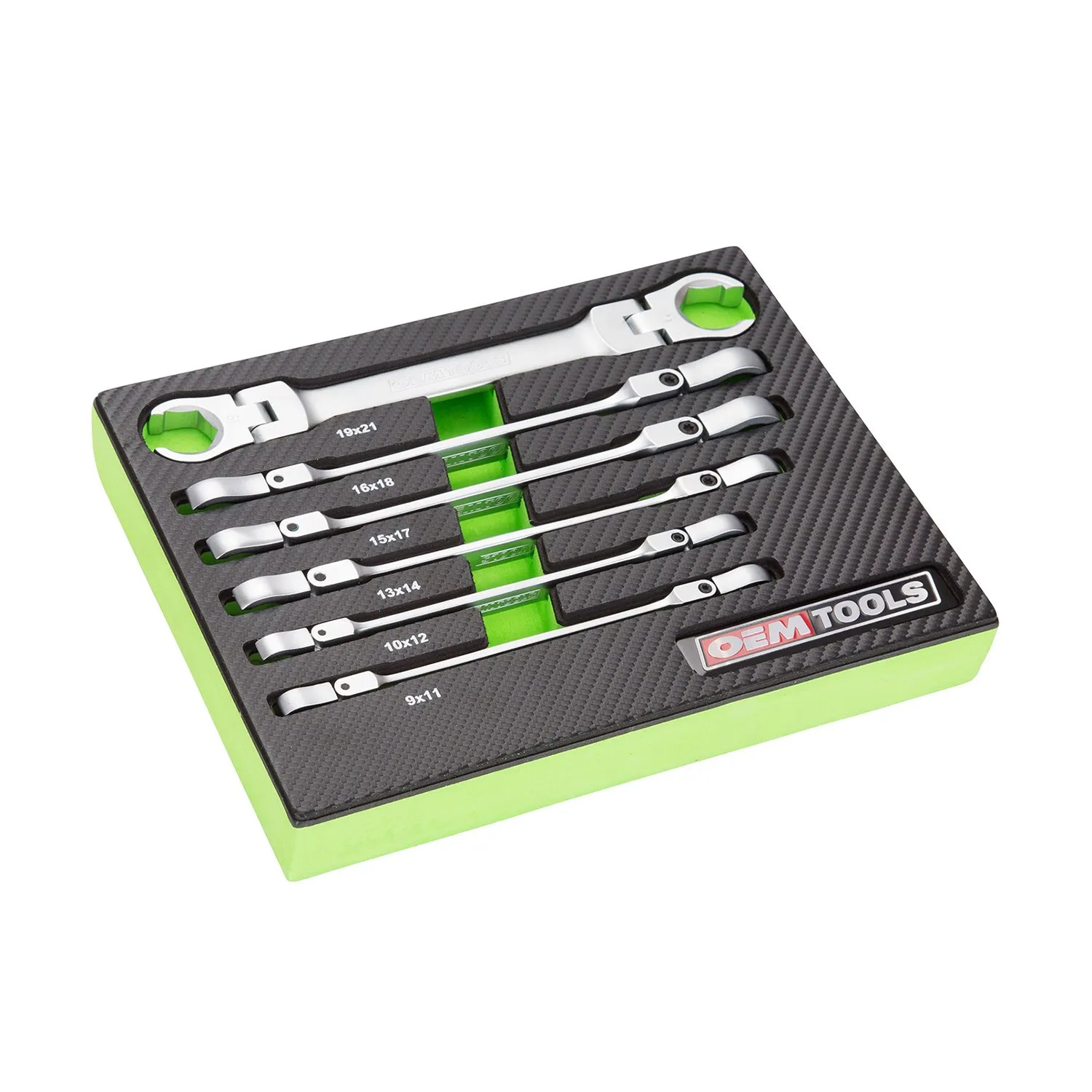 6 Piece Flex Head Flare Nut Wrench Set, Metric