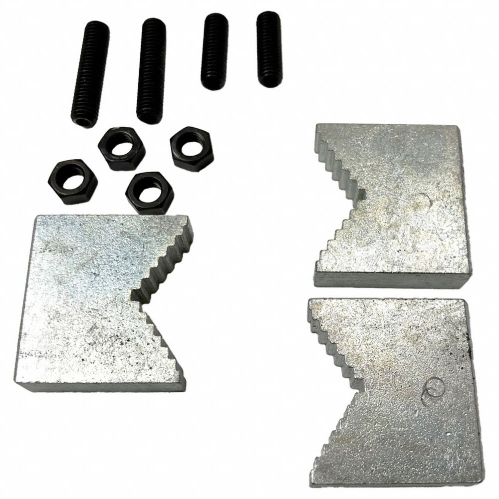 Pipe Jaw Plate Kit, Steel, For 1 Inch Vise Jaw Wd, Fasteners