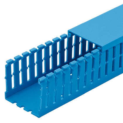 Base Wiring Duct, Type F, Narrow, Intrinsic Blue, 2 x 4 x 1 