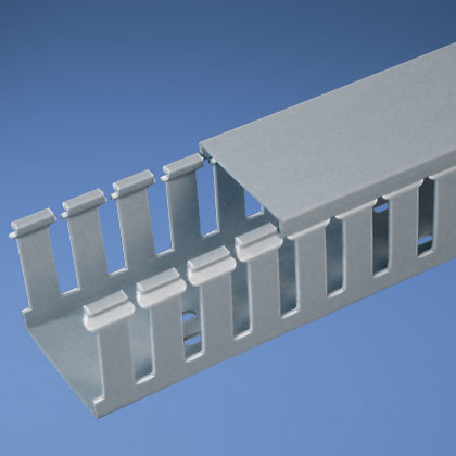 Base Wiring Duct, Type G, Wide Slot, Light Gray, 4 x 2 x 1 