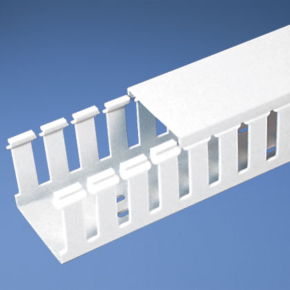 Base Wiring Duct, Type G, Wide Slot, White, 2.5 x 3 x 1 