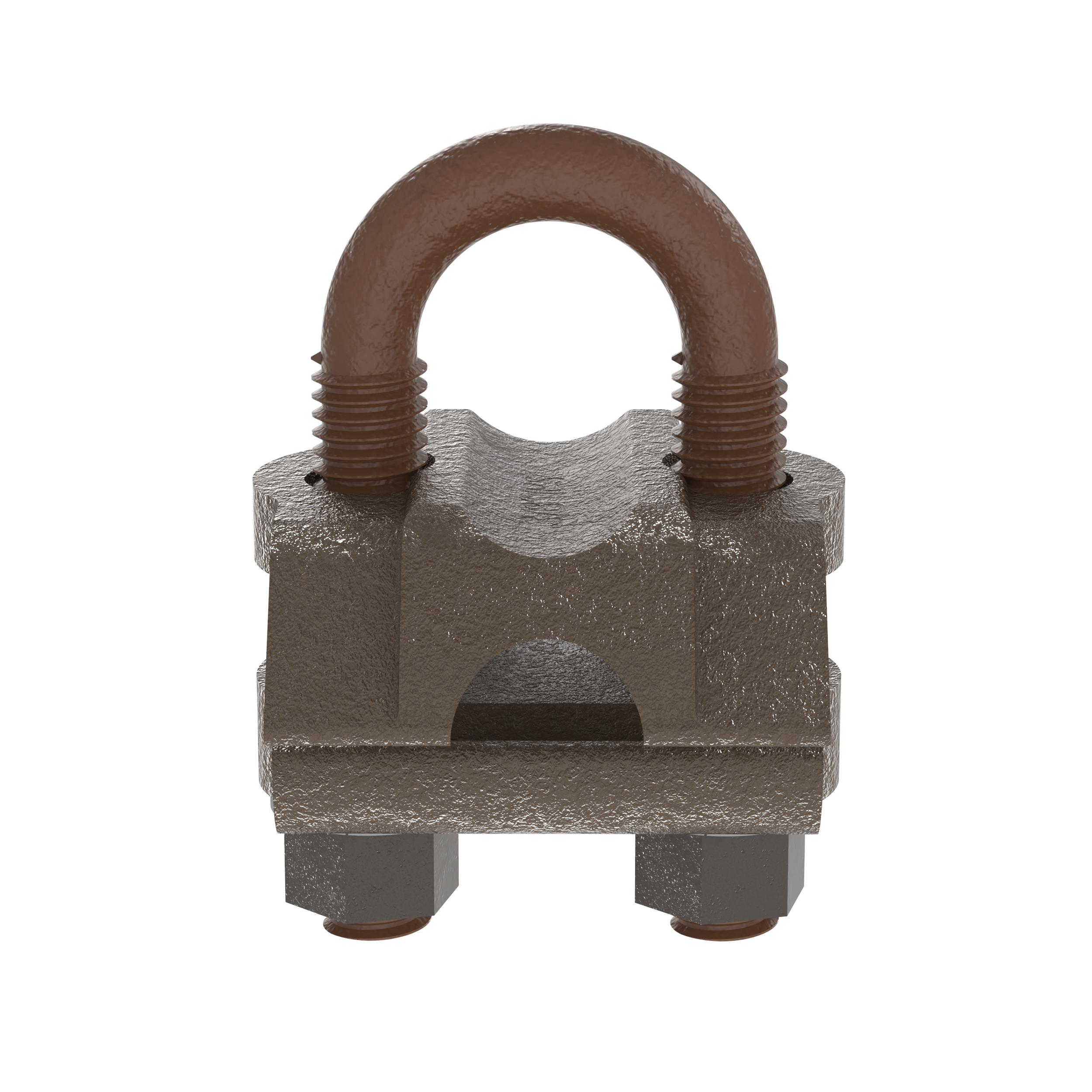 U-Bolt Grounding Clamp, Bronze, 2/0 AWG-250 kcmil Conductor Size, 1/8 Inch Iron Pipe