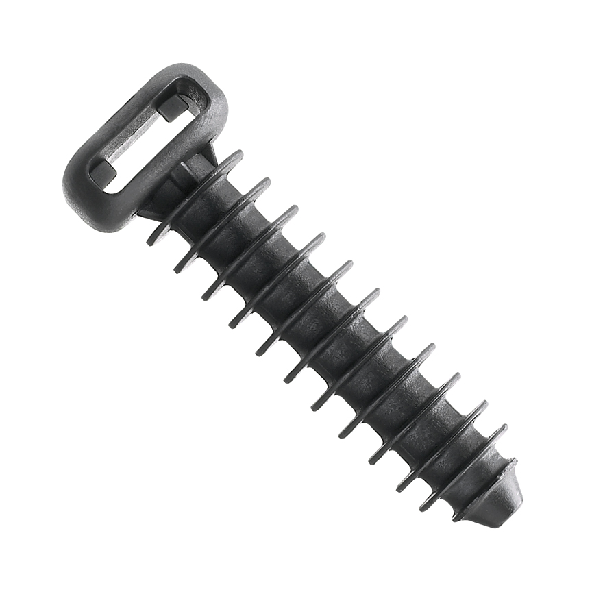 Cable Tie Mount, Masonry Push Barb, 100PK