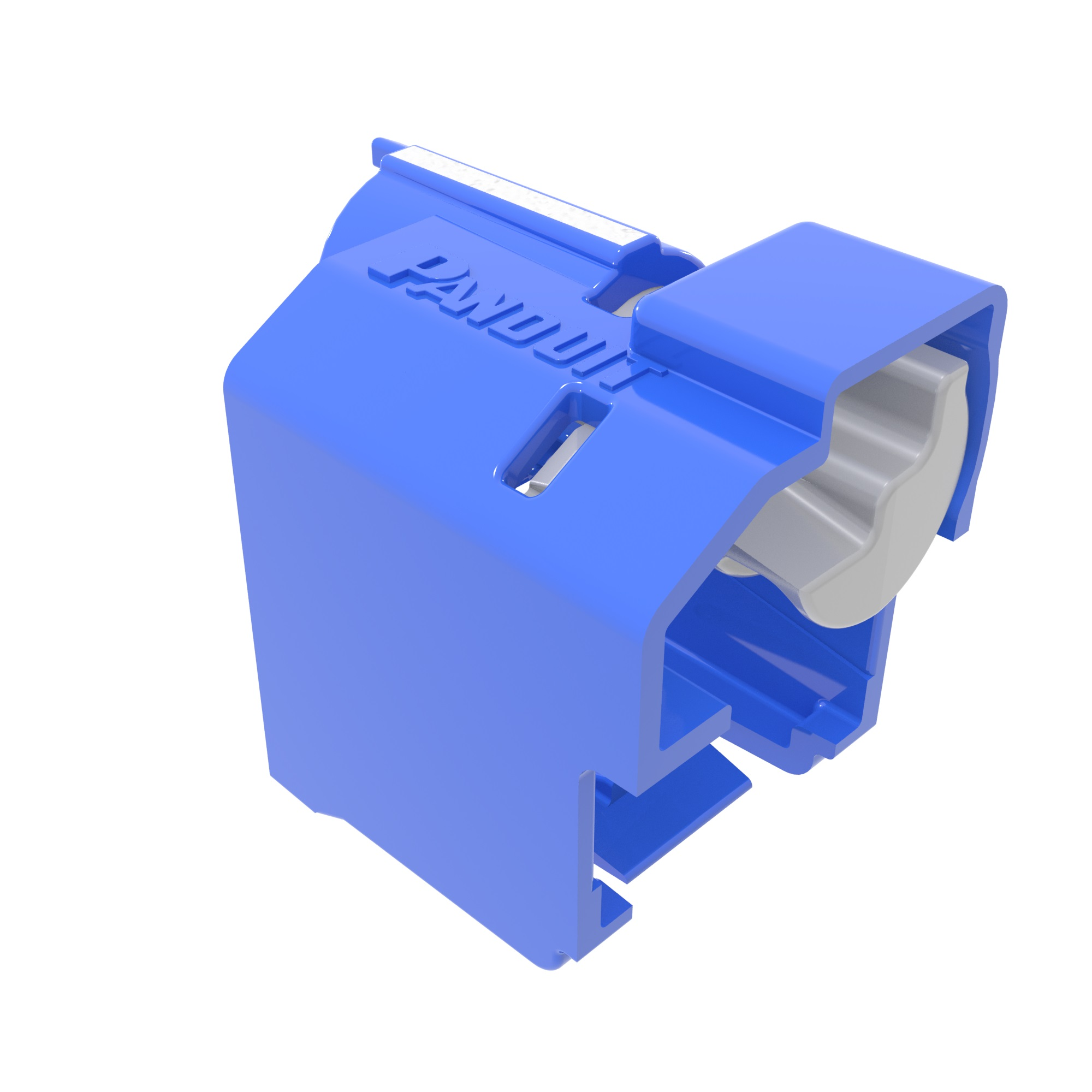 RJ-45 Lock-In Device, Polycarbonate, Blue, 100 Devices, 5 Keys