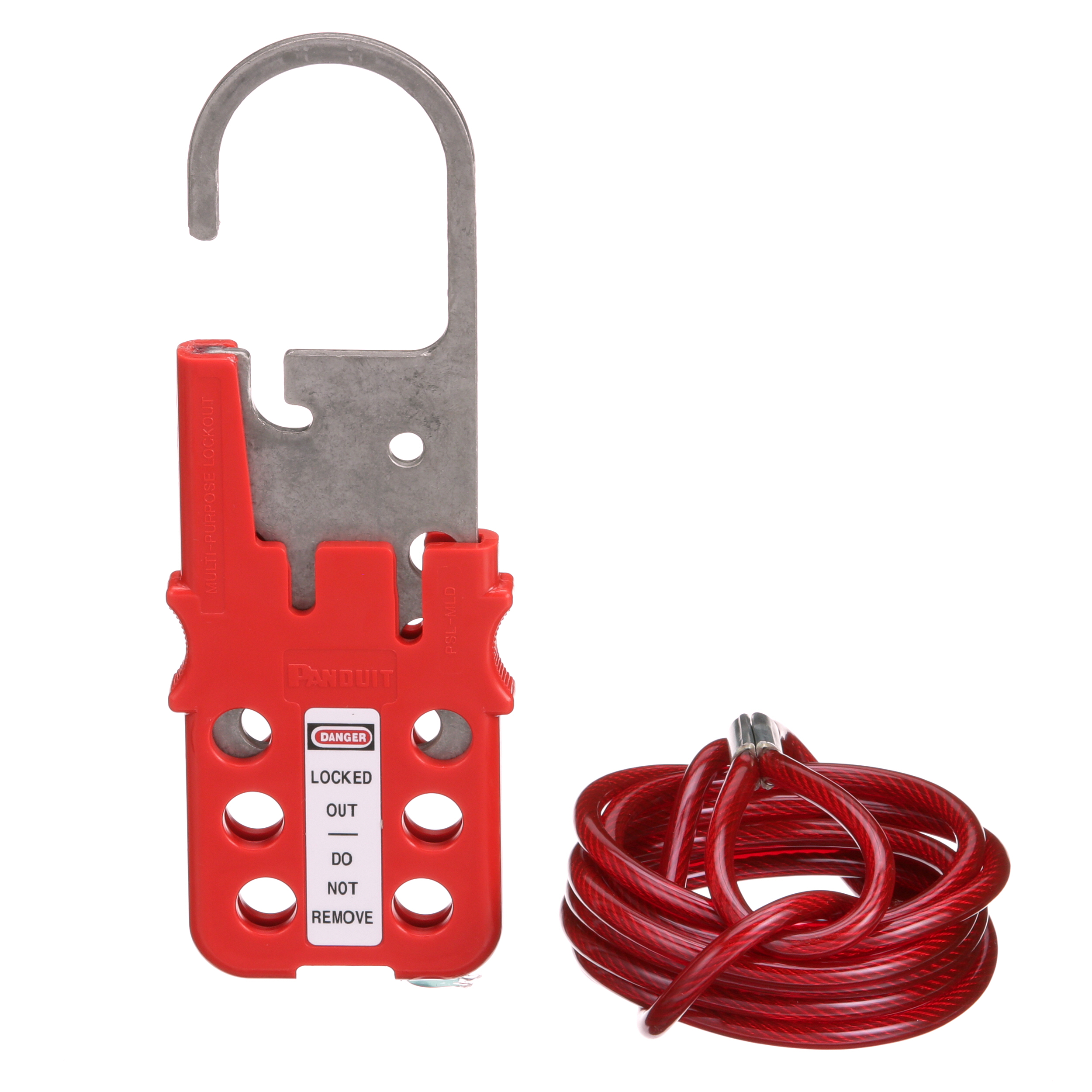 Multiple Lockout Hasp w/6 Vinyl Coated Galvanized Steel, PSL-MLD
