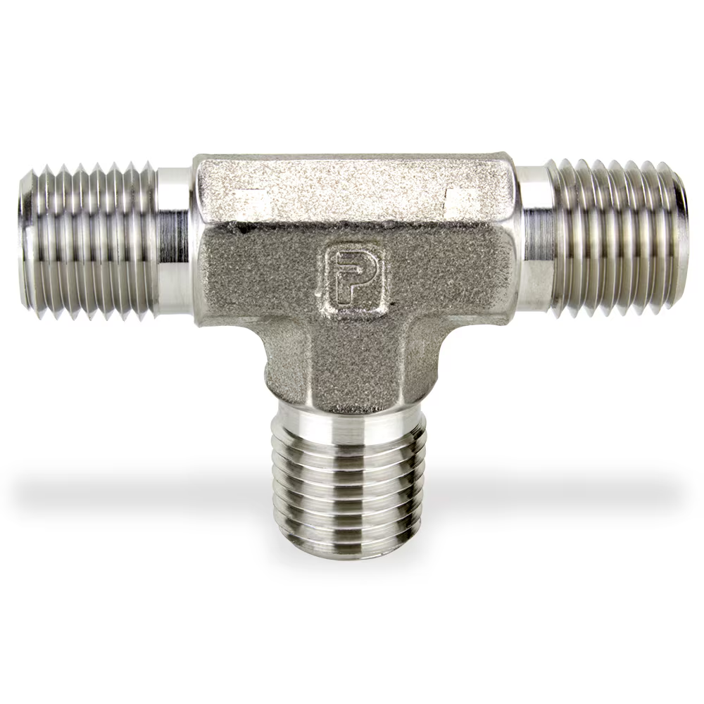 PARKER 12-12-12 MT-SS Male Tee, 3/4 Inch X 3/4 Inch X 3/4 Inch Fitting Pipe Size, Stainless Steel | CT7HNA 60XF83