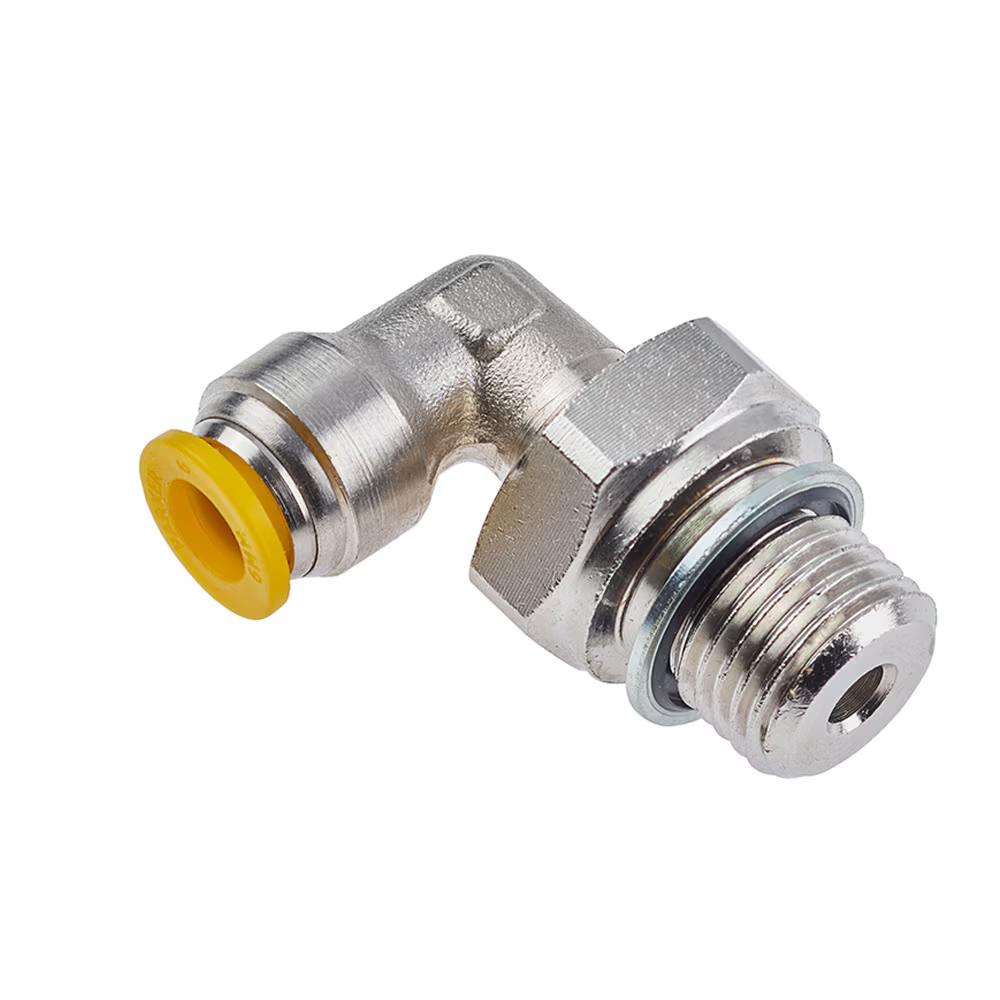 PARKER 169PLP-4M-4G Metric Metal Push-to-Connect Fitting, Nickel Plated Brass, Push-to-Connect x BSPP | CT7JLL 791C24