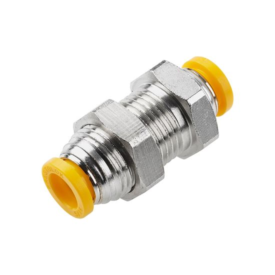 PARKER 62PLPBH-4M Metric Metal Push-to-Connect Fitting, Nickel Plated Brass | CT7JJF 791C74