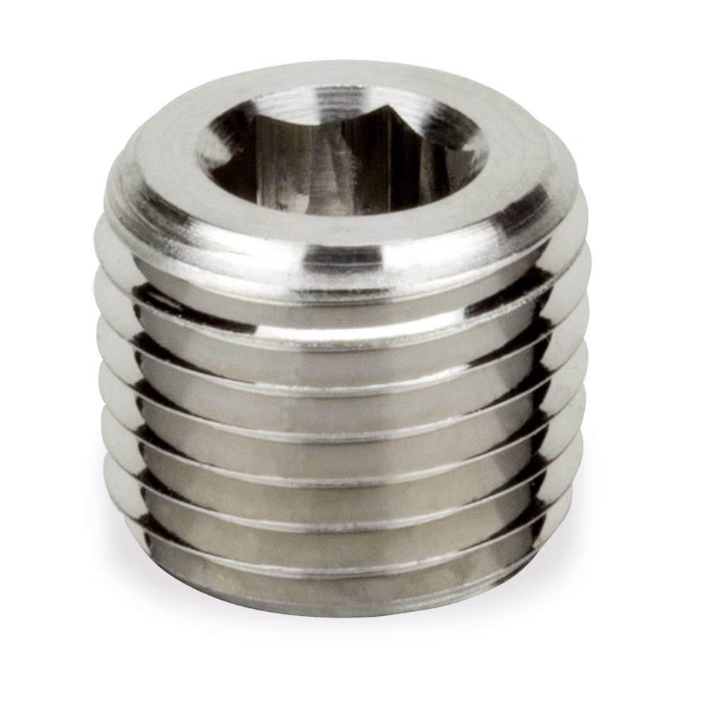 PARKER 8 PHH-SS Hex Head Plug, 1/2 Inch Fitting Pipe Size, Male Npt, Air/Natural Gas/Oil, Stainless Steel | CT7FVC 60XG08