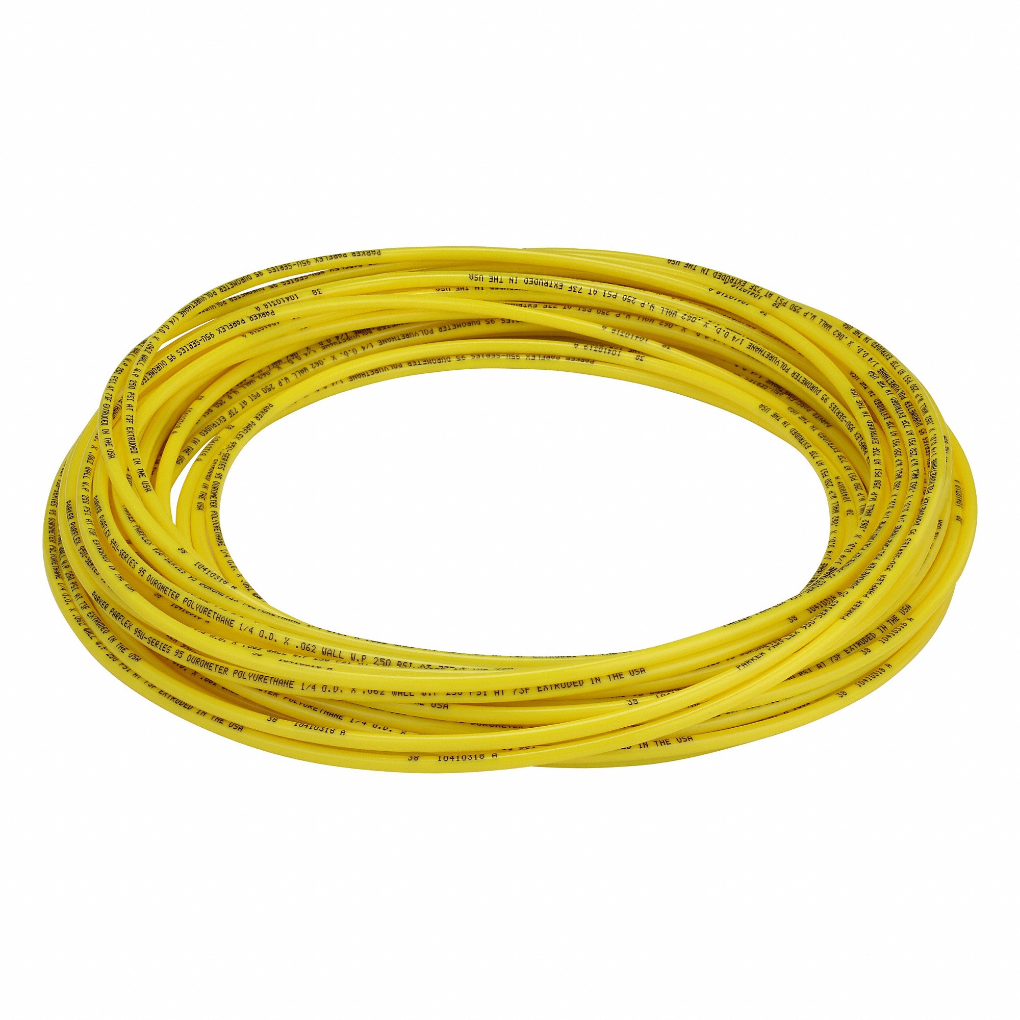 PARKER 95U-4-062-YEL-0100 Tubing, Polyurethane, ID. 1/8 Inch, OD. 1/4 Inch, 100 Ft Length, Yellow | CT7LAB 797DC5