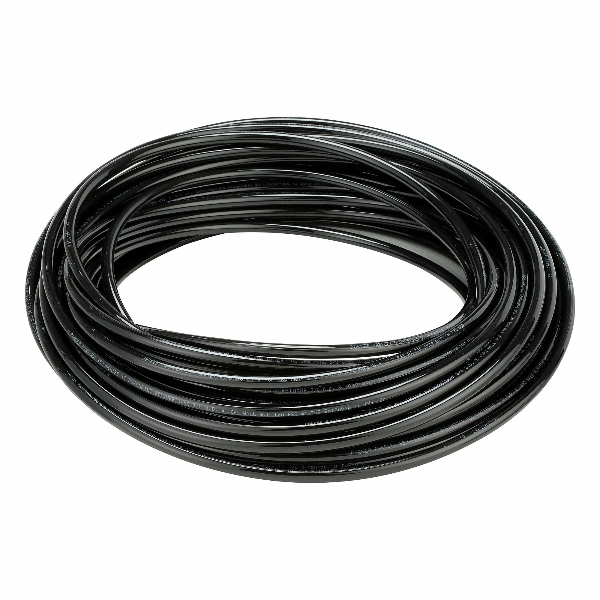 PARKER 95U-6-062-BLK-0100 Tubing, Polyurethane, ID. 1/4 Inch, OD. 3/8 Inch, 100 Ft Length, Black | CT7KZG 797DD7