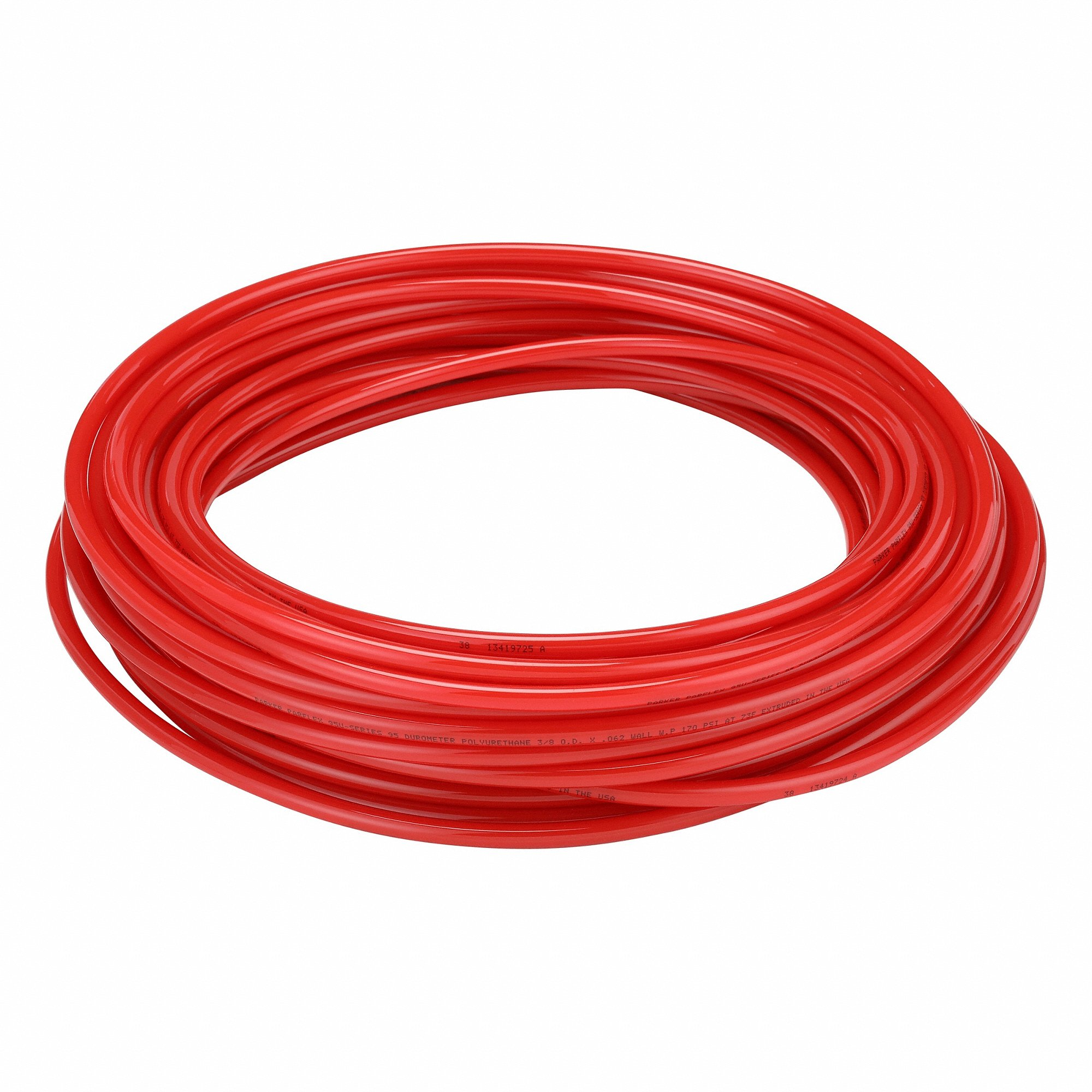 PARKER 95U-6-062-RED-0100 Tubing, Polyurethane, ID. 1/4 Inch, OD. 3/8 Inch, 100 Ft Length, Red | CT7KZM 797DE0