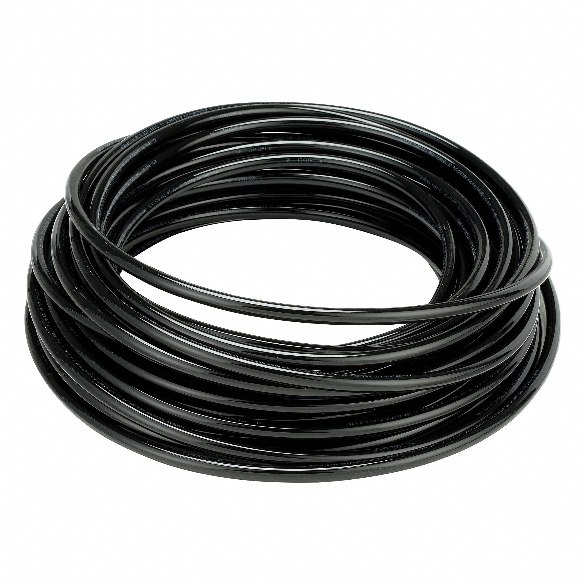 PARKER 95U-8-062-BLK-0100 Tubing, Polyurethane, ID. 3/8 Inch, OD. 1/2 Inch, 100 Ft Length, Black | CT7LBK 797DE9
